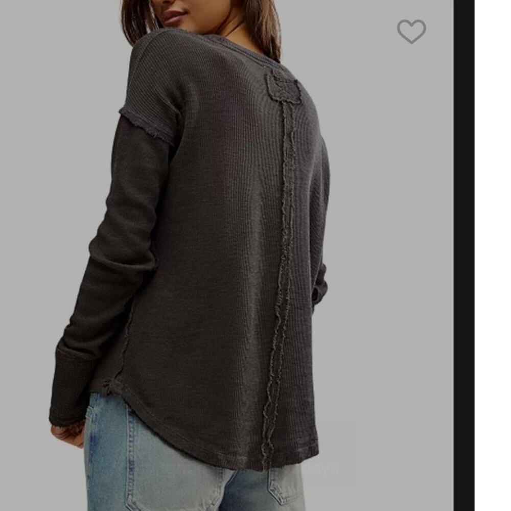 Free People Women's Sail Away Long-Sleeve Cotton T-Shirt boho Trending - Picture 7 of 7